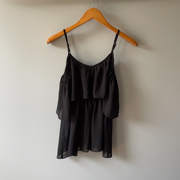 3 for $20 || ASOS black sheer spaghetti strap top never worn 4 - Picture 3 of 6